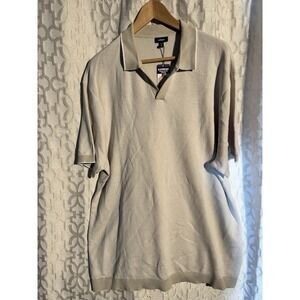 Express Men's Johnny Collar Sweater Polo Size XXL Cream